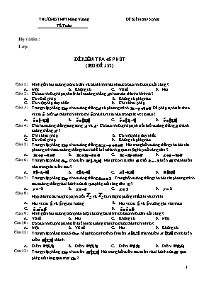 Đề kiểm tra 45 phút môn Toán 11 - (mã đề 152)